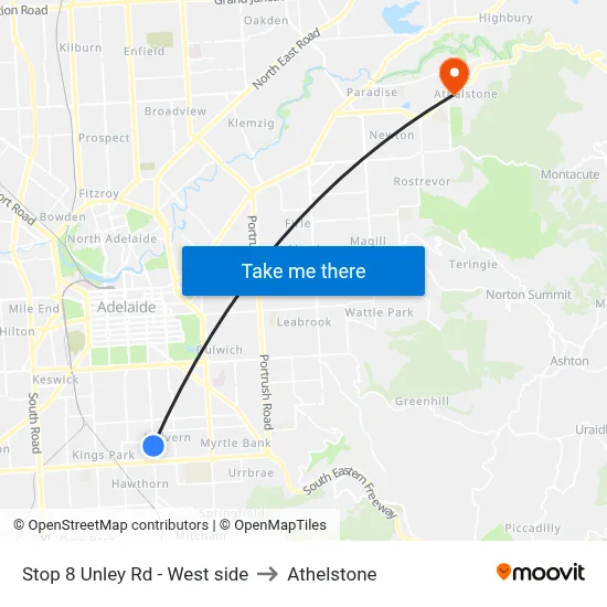 Stop 8 Unley Rd - West side to Athelstone map