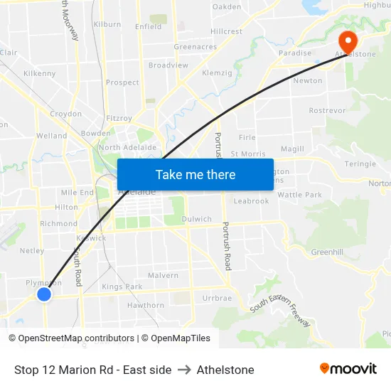 Stop 12 Marion Rd - East side to Athelstone map