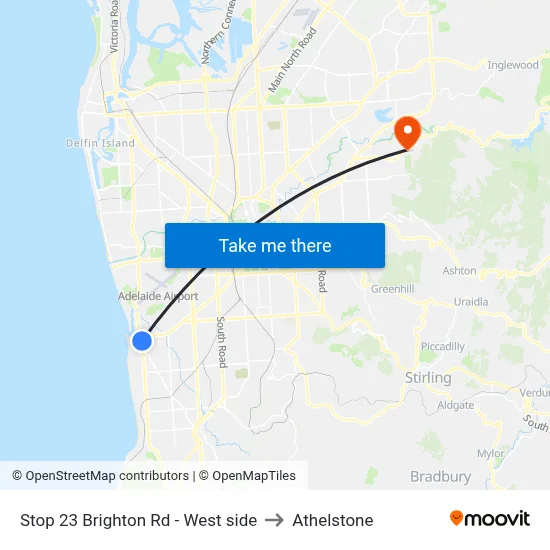 Stop 23 Brighton Rd - West side to Athelstone map