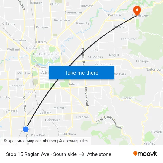 Stop 15 Raglan Ave - South side to Athelstone map