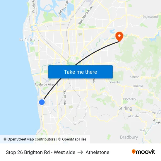 Stop 26 Brighton Rd - West side to Athelstone map