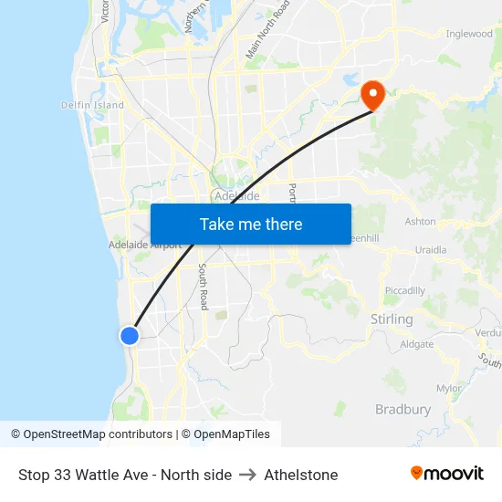 Stop 33 Wattle Ave - North side to Athelstone map