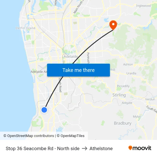 Stop 36 Seacombe Rd - North side to Athelstone map
