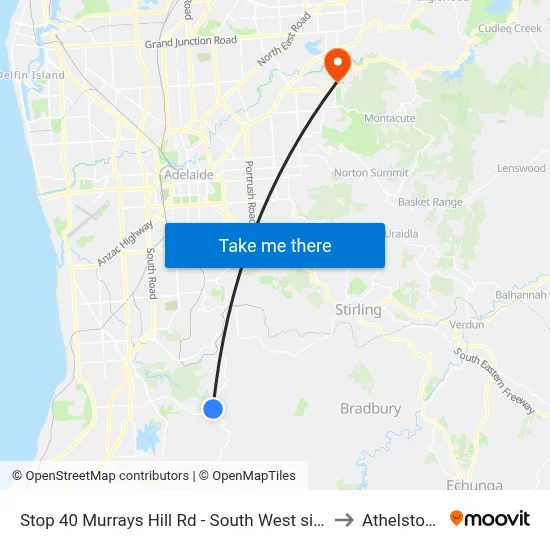 Stop 40 Murrays Hill Rd - South West side to Athelstone map