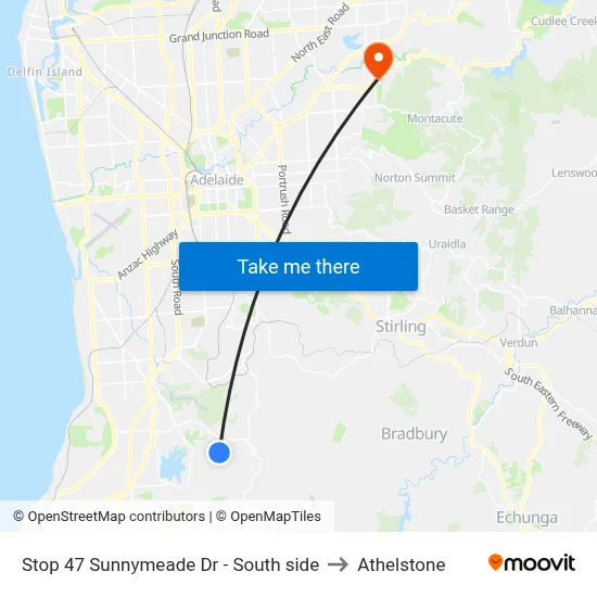 Stop 47 Sunnymeade Dr - South side to Athelstone map
