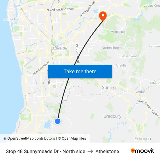 Stop 48 Sunnymeade Dr - North side to Athelstone map
