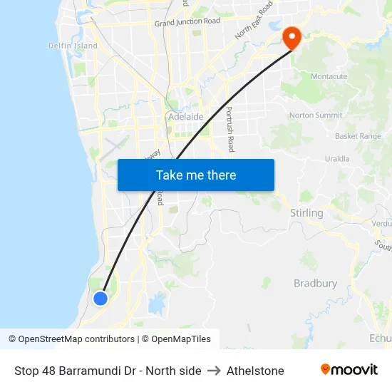 Stop 48 Barramundi Dr - North side to Athelstone map