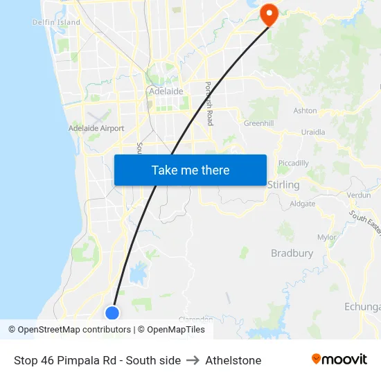 Stop 46 Pimpala Rd - South side to Athelstone map