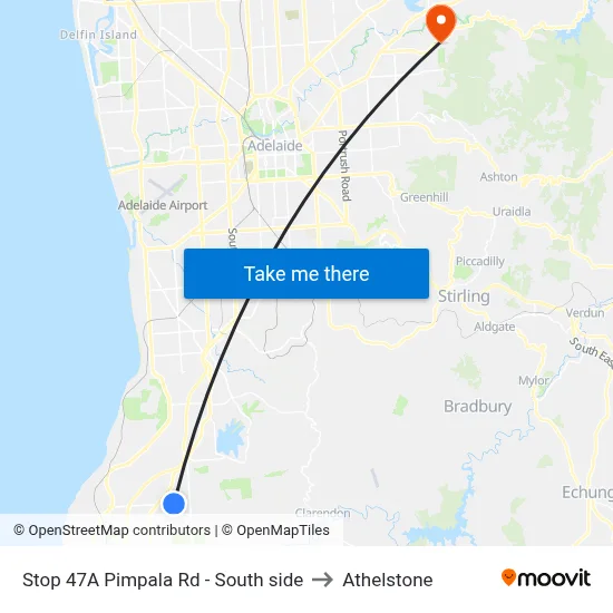 Stop 47A Pimpala Rd - South side to Athelstone map
