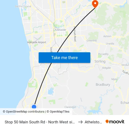 Stop 50 Main South Rd - North West side to Athelstone map