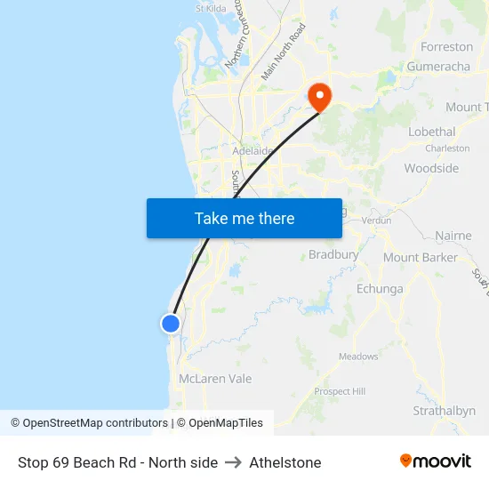 Stop 69 Beach Rd - North side to Athelstone map