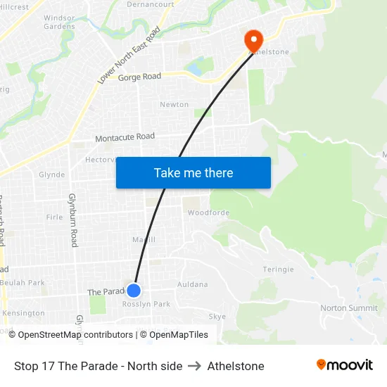 Stop 17 The Parade - North side to Athelstone map