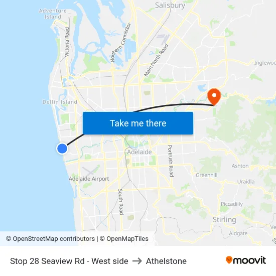 Stop 28 Seaview Rd - West side to Athelstone map
