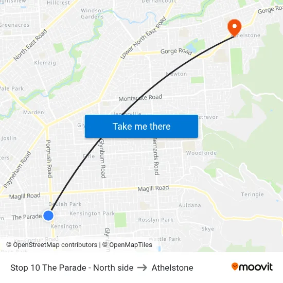 Stop 10 The Parade - North side to Athelstone map