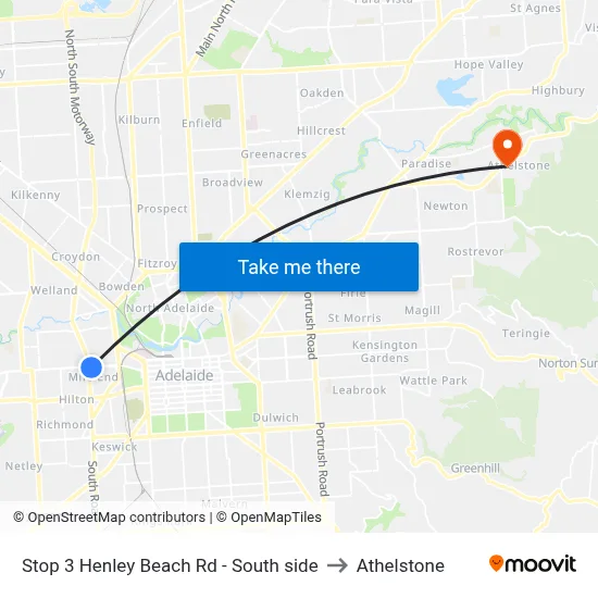 Stop 3 Henley Beach Rd - South side to Athelstone map