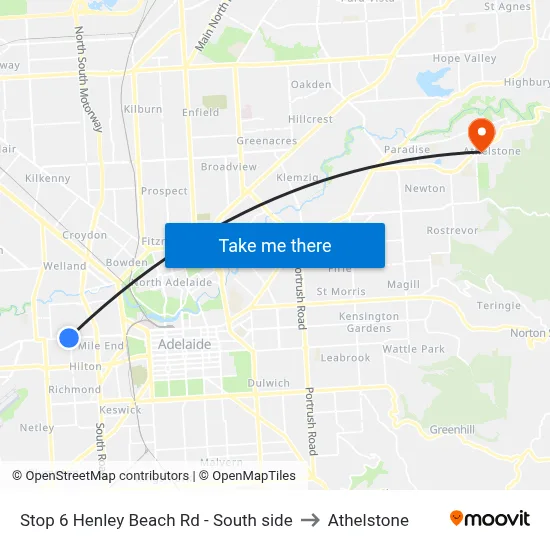Stop 6 Henley Beach Rd - South side to Athelstone map