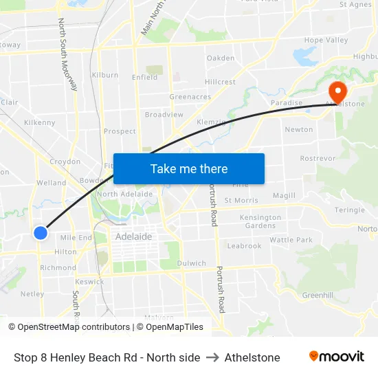 Stop 8 Henley Beach Rd - North side to Athelstone map