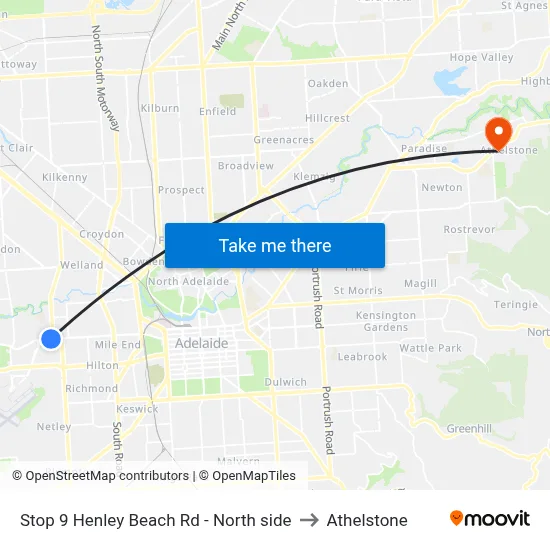 Stop 9 Henley Beach Rd - North side to Athelstone map