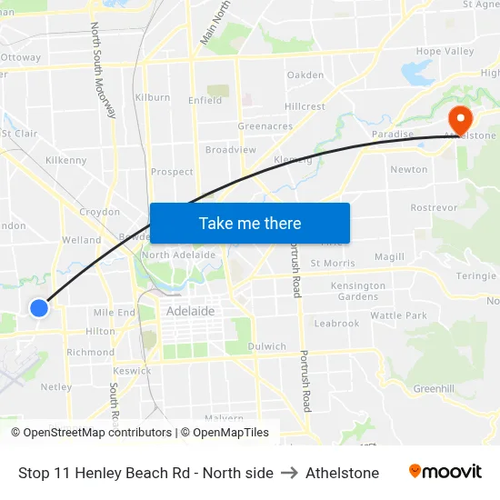 Stop 11 Henley Beach Rd - North side to Athelstone map