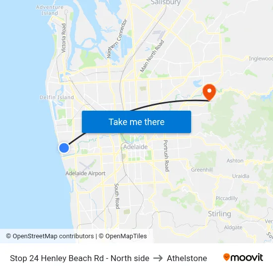 Stop 24 Henley Beach Rd - North side to Athelstone map