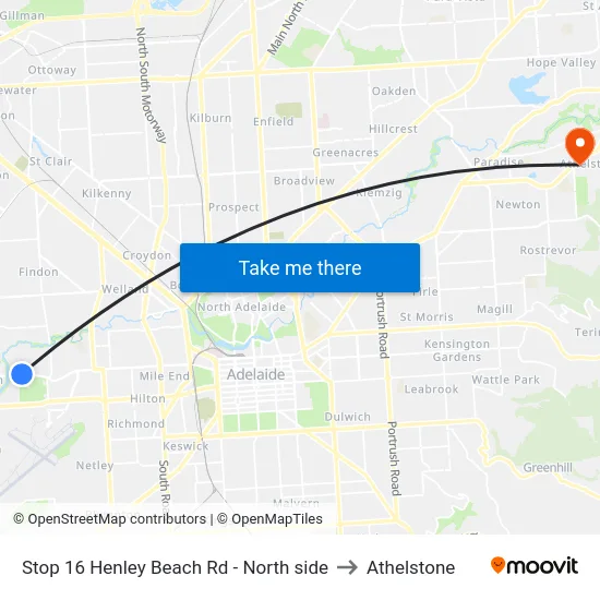 Stop 16 Henley Beach Rd - North side to Athelstone map