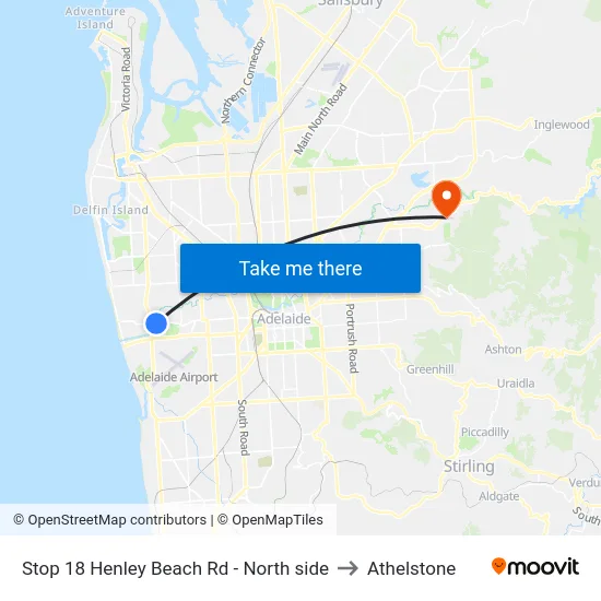 Stop 18 Henley Beach Rd - North side to Athelstone map