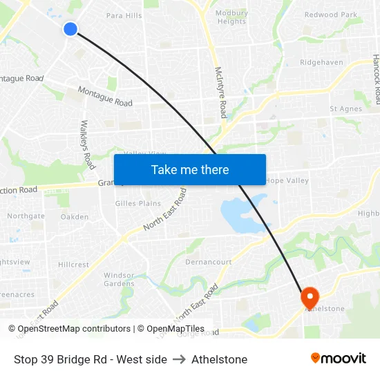 Stop 39 Bridge Rd - West side to Athelstone map