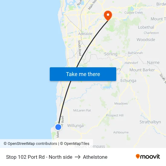 Stop 102 Port Rd - North side to Athelstone map