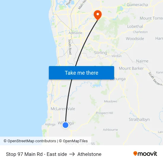 Stop 97 Main Rd - East side to Athelstone map