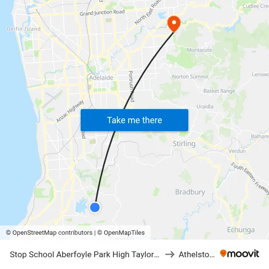 Stop School Aberfoyle Park High Taylors Rd to Athelstone map