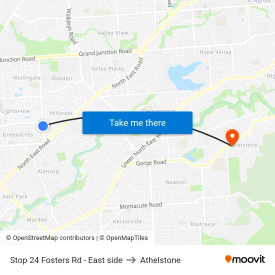 Stop 24 Fosters Rd - East side to Athelstone map