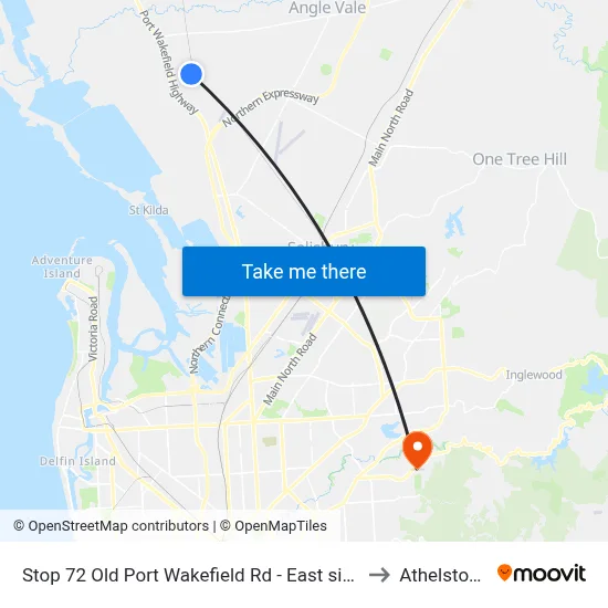 Stop 72 Old Port Wakefield Rd - East side to Athelstone map