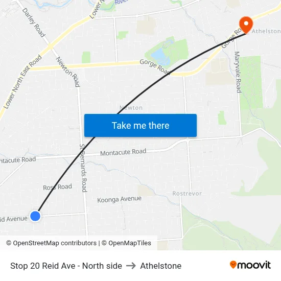 Stop 20 Reid Ave - North side to Athelstone map