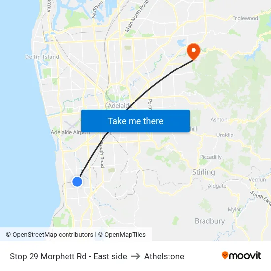 Stop 29 Morphett Rd - East side to Athelstone map