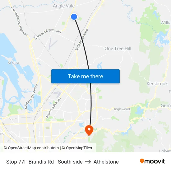 Stop 77F Brandis Rd - South side to Athelstone map