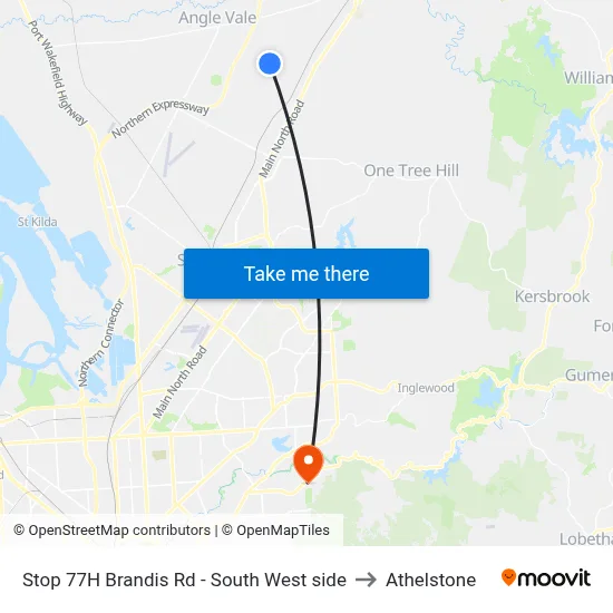 Stop 77H Brandis Rd - South West side to Athelstone map
