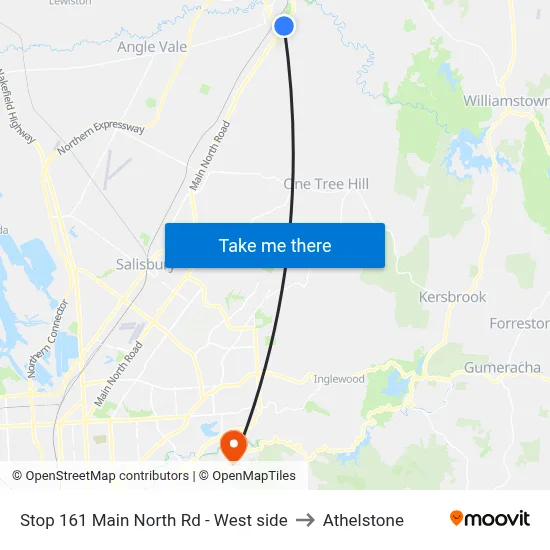Stop 161 Main North Rd - West side to Athelstone map