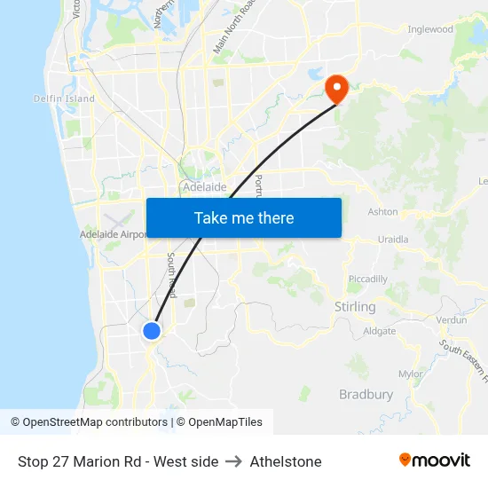 Stop 27 Marion Rd - West side to Athelstone map