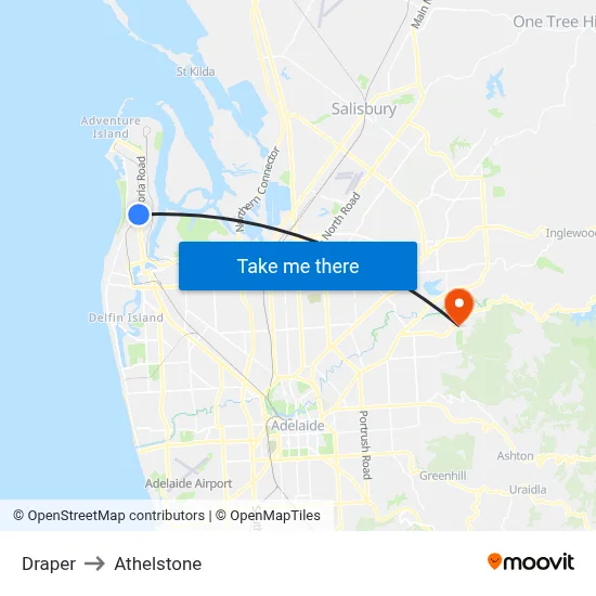 Draper to Athelstone map