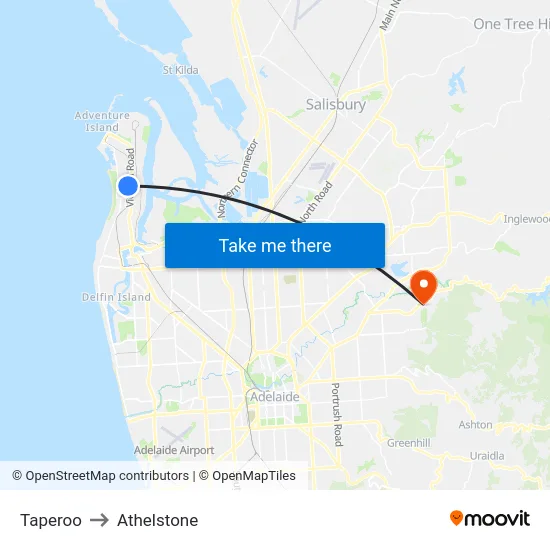 Taperoo to Athelstone map