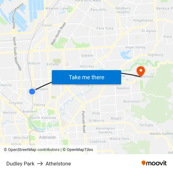 Dudley Park to Athelstone map