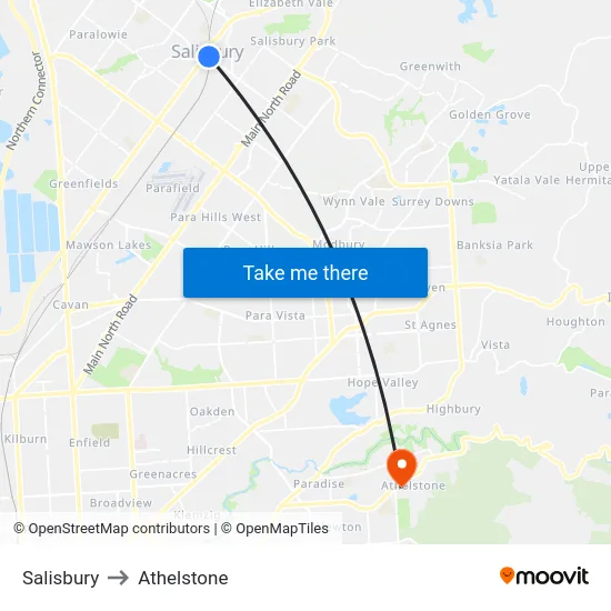 Salisbury to Athelstone map