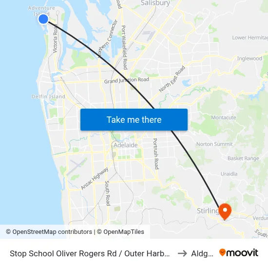 Stop School Oliver Rogers Rd / Outer Harbor Railway to Aldgate map