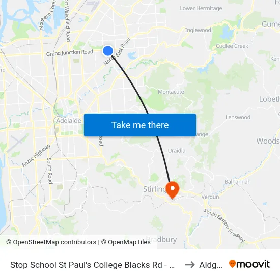 Stop School St Paul's College Blacks Rd - West side to Aldgate map
