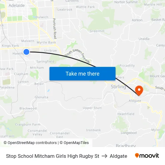 Stop School Mitcham Girls High Rugby St to Aldgate map
