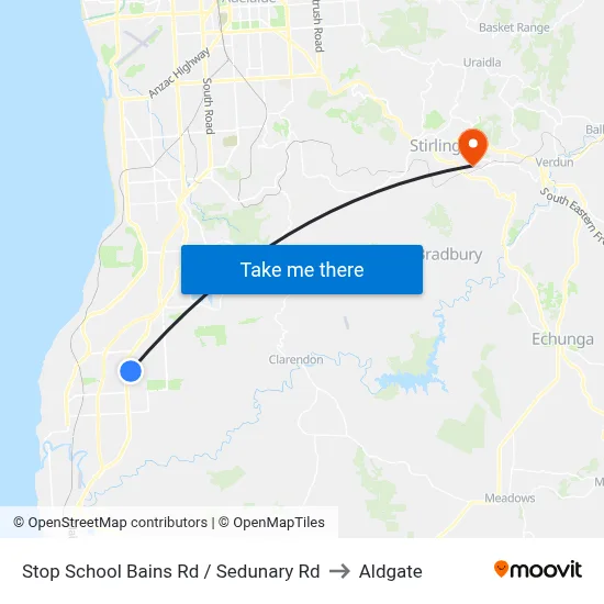 Stop School Bains Rd / Sedunary Rd to Aldgate map