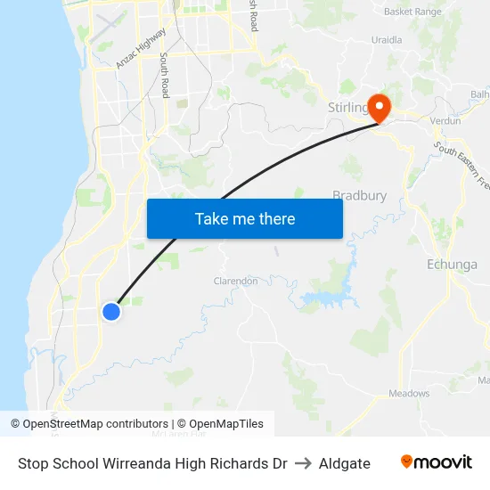 Stop School Wirreanda High Richards Dr to Aldgate map