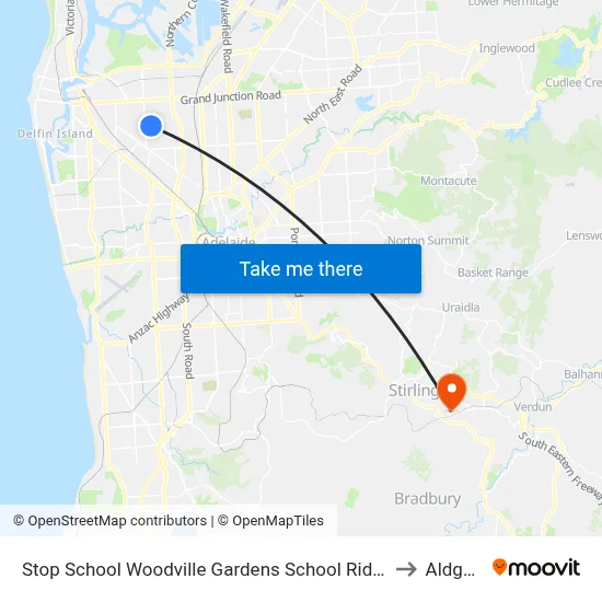 Stop School Woodville Gardens School Ridley Gr to Aldgate map