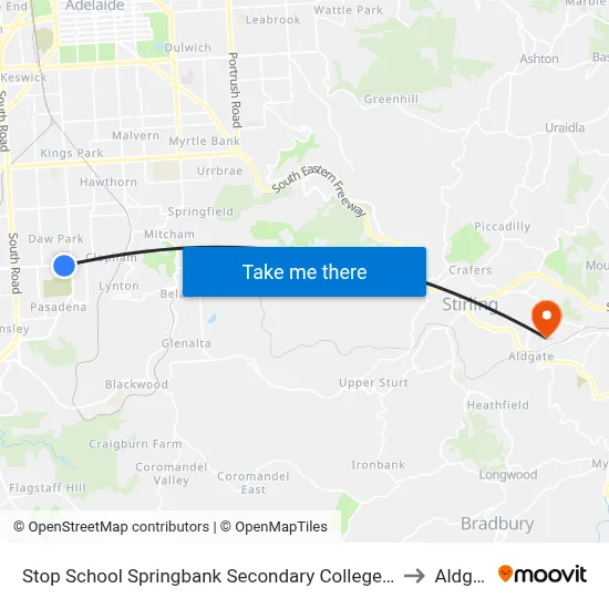 Stop School Springbank Secondary College Daws Rd to Aldgate map