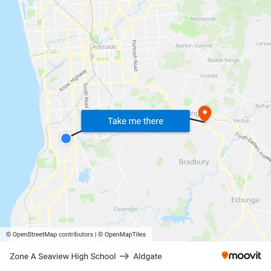 Zone A Seaview High School to Aldgate map